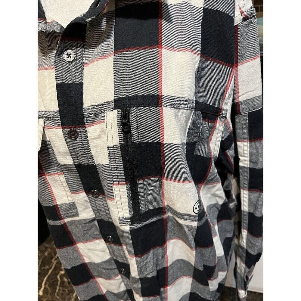 Wrangler All Terrain Gear Regular Fit Men's Size Large Flannel Button Up Shirt - Picture 4 of 8